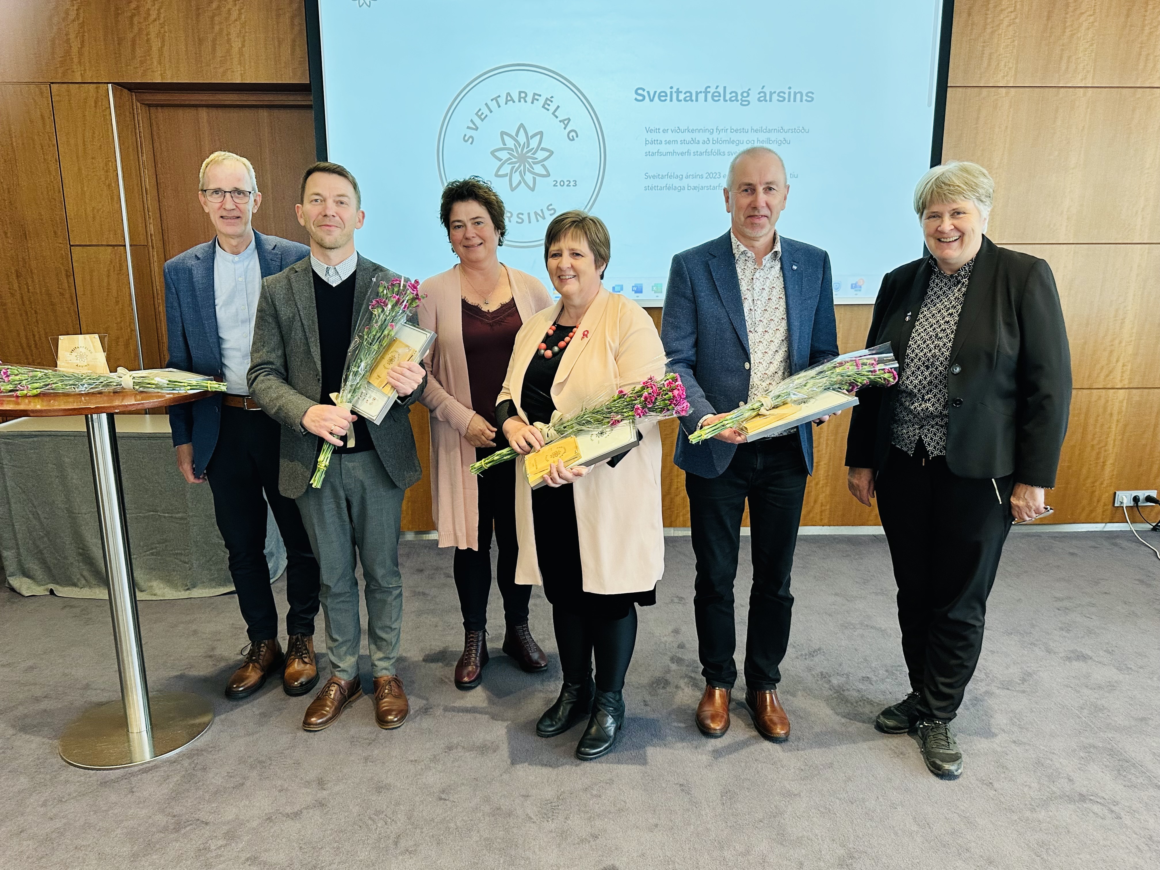 Fulltrúar sveitarfélaga ársins og stéttarfélaganna sem standa að verkefninu Sveitarfélag ársins