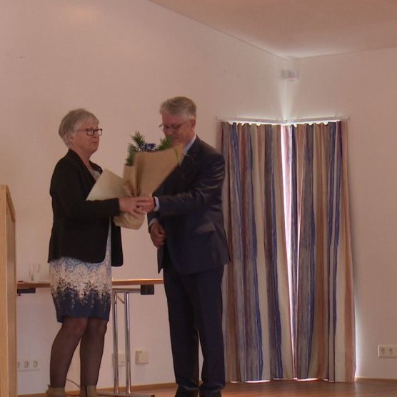 Sesselja Guðlaug Guðmundsdóttir handhafi menningarverðlauna sveitarfélagsins og Ásgeir Eiríksson