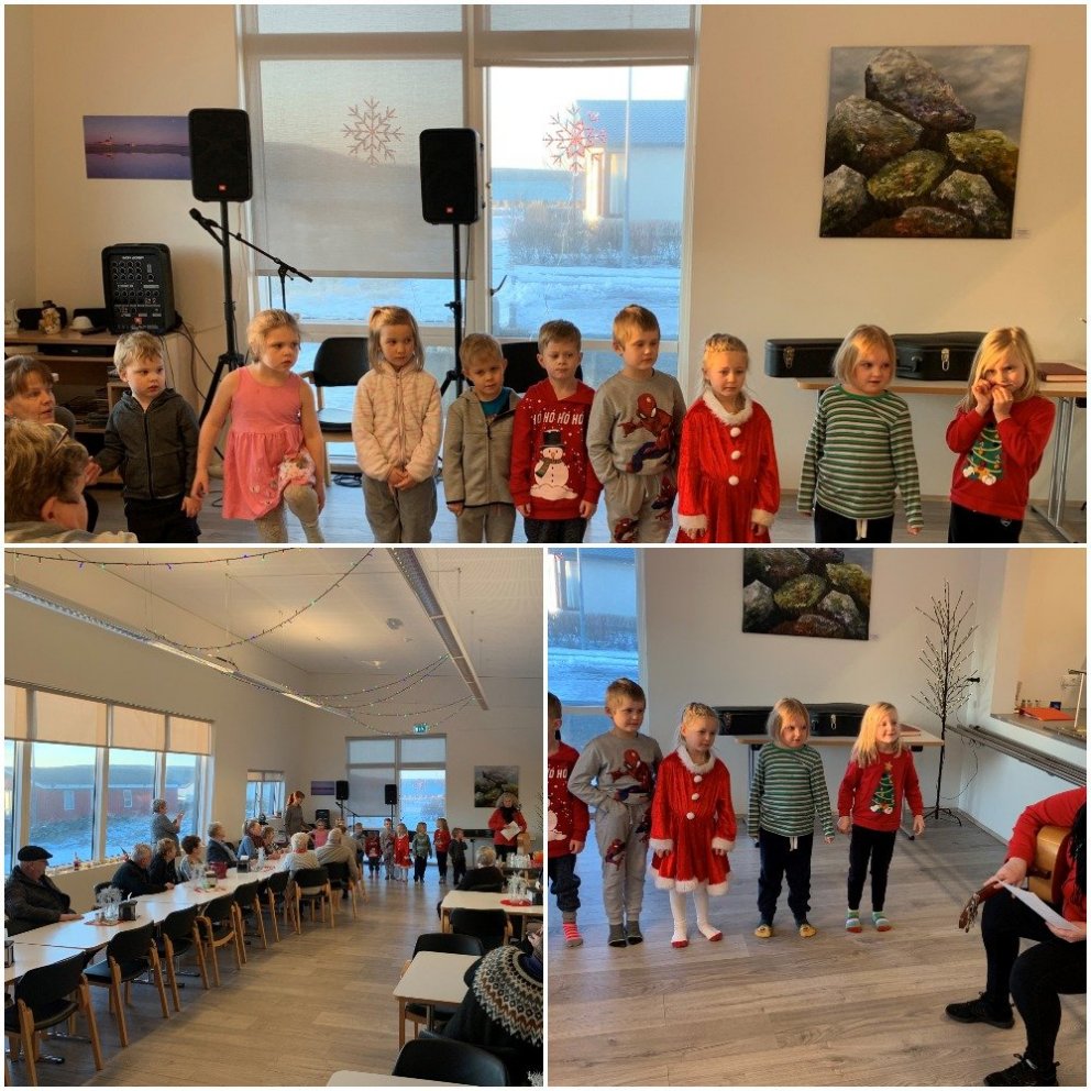Heimsókn leikskólabarna í Álfagerði fyrir jólin