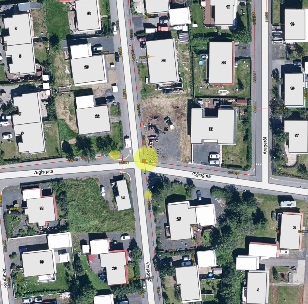 Framkvæmdir við gatnamót Vogagerðis og Ægisgötu