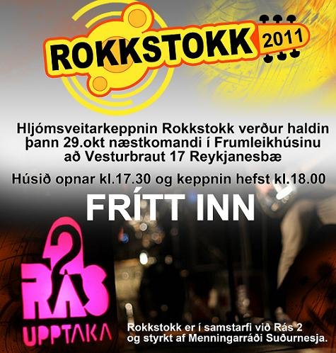 Hljómsveitarkeppnin Rokkstokk – laugardaginn 29. október.