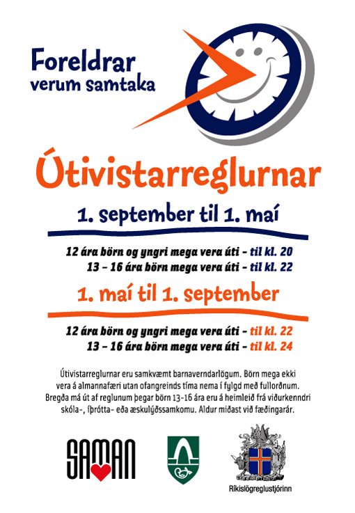 Breyttur útivistartími 1. september