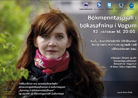Bókmenntaspjall í bókasafninu í Vogum 12. október kl. 20:00