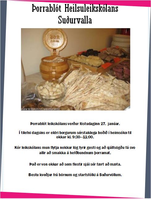 Þorrablót Heilsuleikskólans Suðurvalla