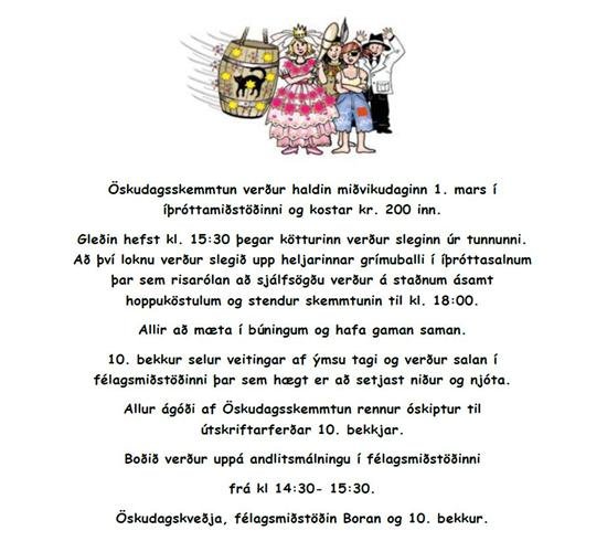 Öskudagsskemmtun