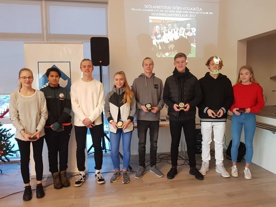 Hvatningarverðlaun Sveitarfélagsins Voga  í íþróttum fyrir árið 2017.