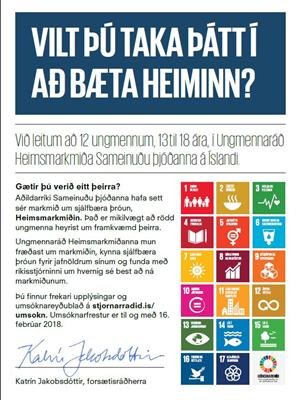 Ert þú á aldrinum 13 til 18 ára og vilt taka þátt í að bæta heiminn ?