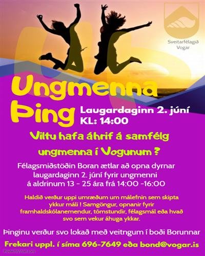 Ungmennaþing verður Laugardaginn 2.júní kl. 14:00