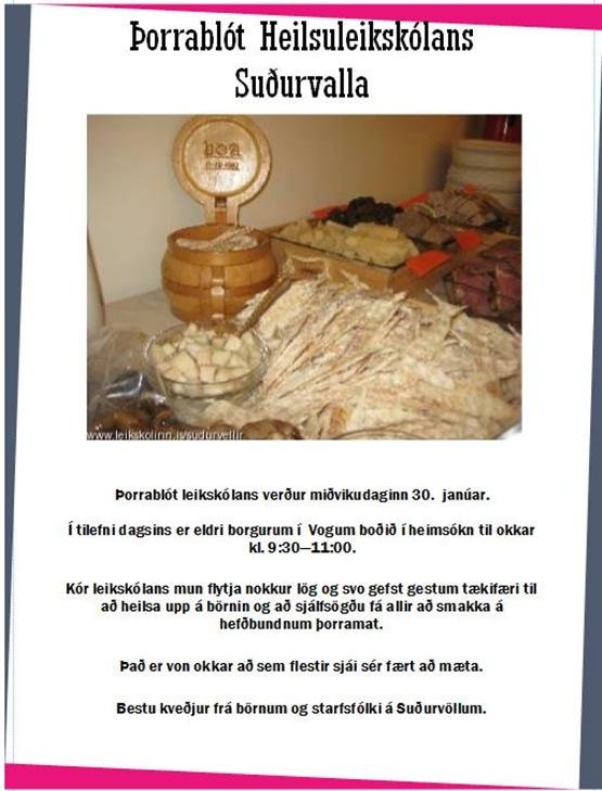 Þorrablót heilsuleiskólans Suðurvalla