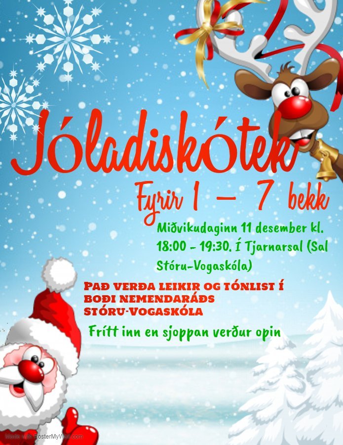 Jóladiskótek fyrir 1. - 7. bekk