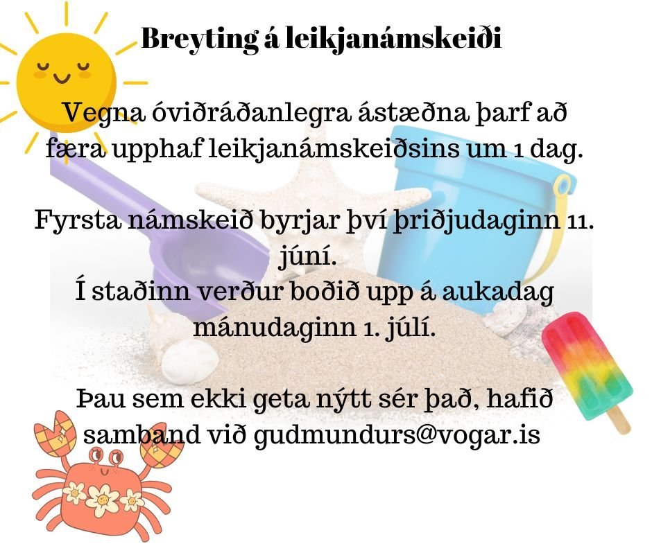 Breyting á leikjanámskeiði 1