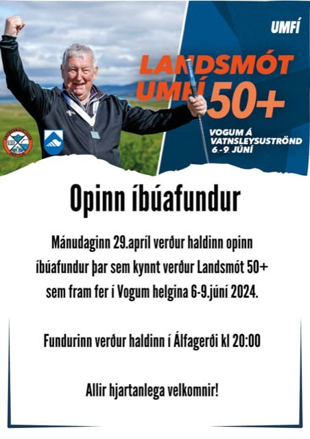 Opinn íbúafundur þar sem kynnt verður Landsmót 50+