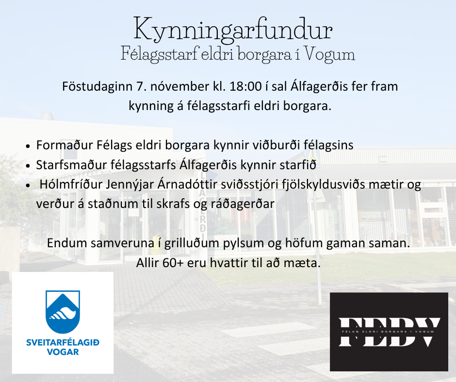 Kynningarfundur félagsstarfs eldri borgara í Vogum