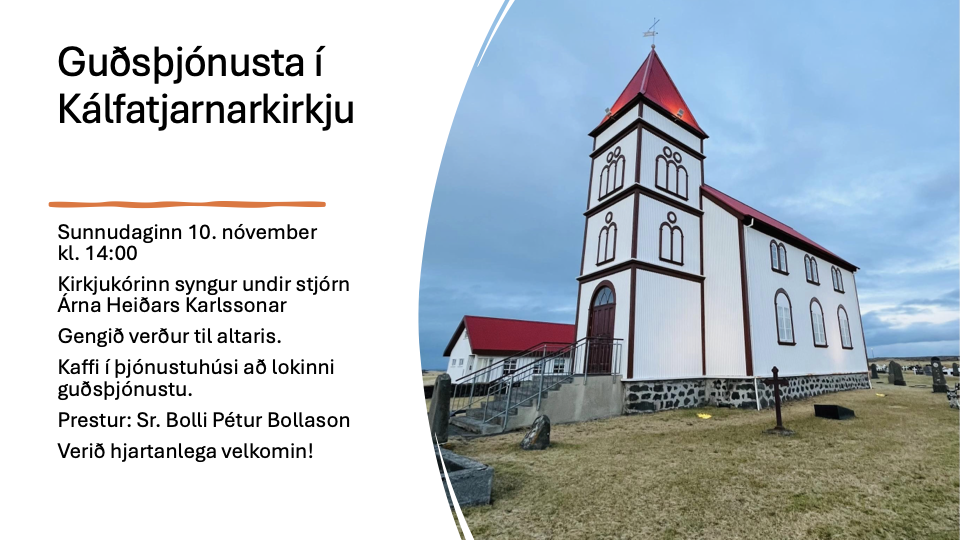 Guðsþjónusta í Kálfatjarnarkirkju 10. nóvember