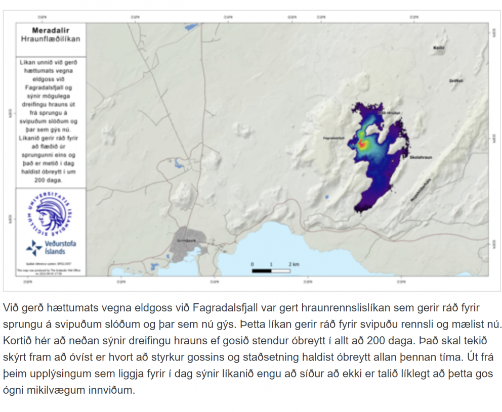 Almannavarnarstig lækkað vegna eldgossins