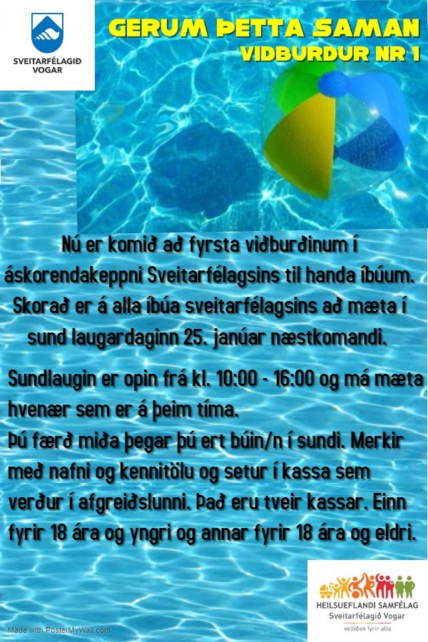 Gerum þetta saman - komdu í sund. Það er ókeypis.