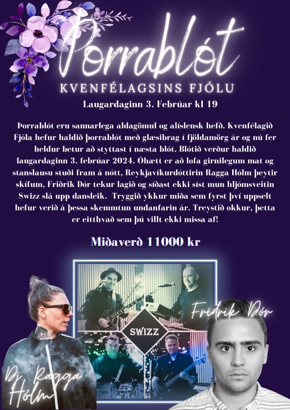 Þorrablót Kvenfélagsins Fjólu 3. febrúar 2024