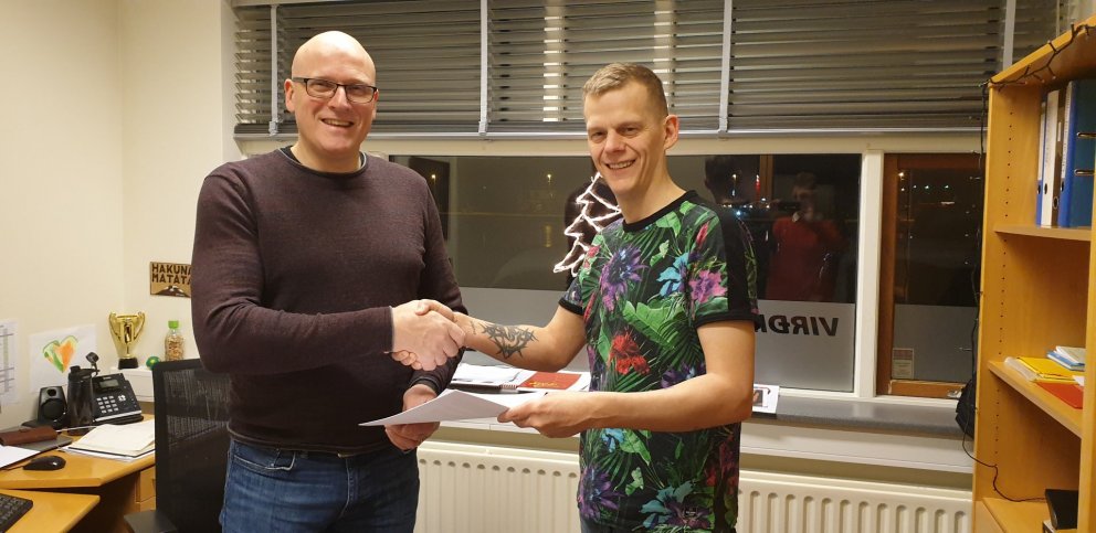 Hilmar Egill Sveinbjörnsson formaður GVS og Matthías Freyr Matthíasson Íþrótta- og tómstundafulltrúi…