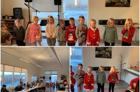 Heimsókn leikskólabarna í Álfagerði fyrir jólin
