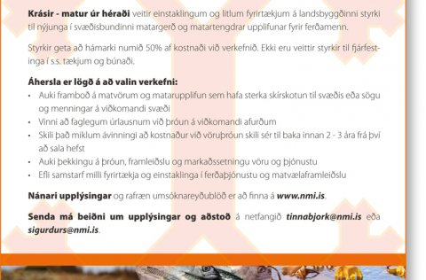 Styrkir til nýjunga í svæðisbundinni matargerð