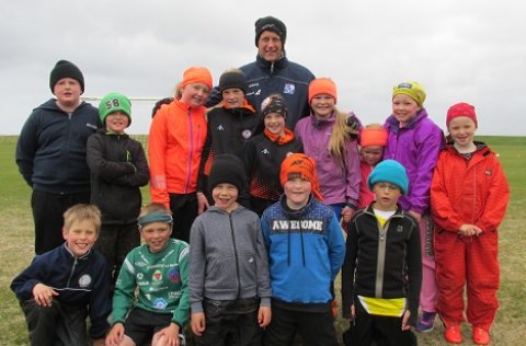 Heimir landsliðsþjálfari kom í heimsókn.