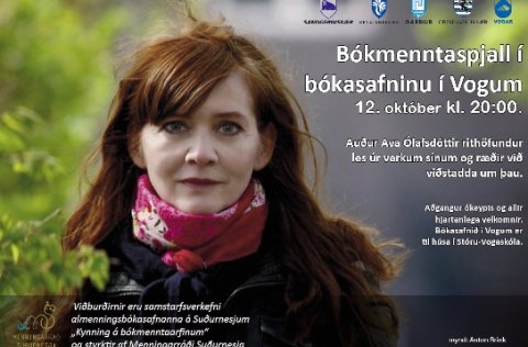 Bókmenntaspjall í bókasafninu í Vogum 12. október kl. 20:00