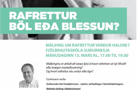 Málþing um rafrettur haldið í Fjölbrautarskóla Suðurnesja.