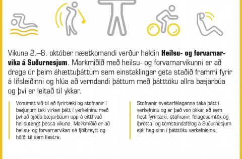 Heislu- og forvarnarvika á Suðurnesjum vikuna 2. – 8. október