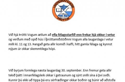 Tökum þátt í okkar samfélagi (Félagskaffi Þróttar 2017-2018)