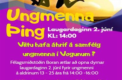 Ungmennaþing verður Laugardaginn 2.júní kl. 14:00
