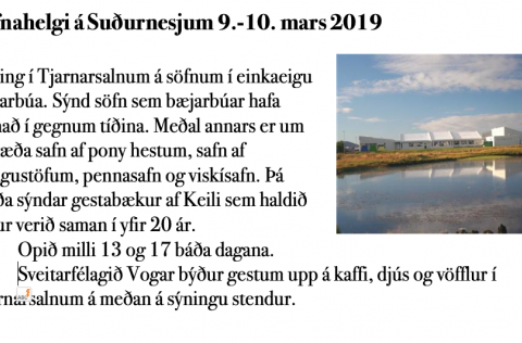 Saffnahelgi á Suðurnesjum. Sýning í Tjarnarsal.