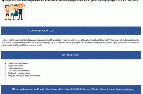 Stuðningsfjölskylda óskast