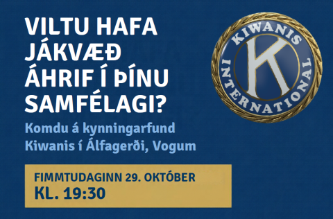 Kiwanis - kynningarfundur 29. október