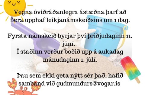 Breyting á leikjanámskeiði 1