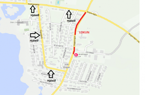 Lokun Stapavegar vegna malbikunnar.