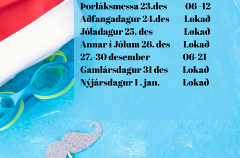 Opnunartími íþróttamiðstöðvar yfir hátíðarnar