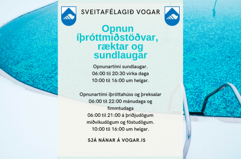 Vetraropnun íþróttamiðstöðvar og sundlaugar tók gildi 23.ágúst.