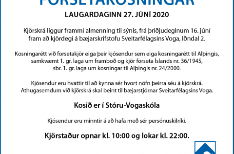 Auglýsing vegna forsetakosninga