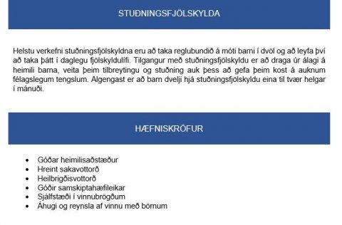 Auglýst eftir stuðningsfjölskyldum við fötluð börn