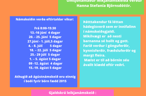 Skráningar á leikjanámskeiðin eru hafnar