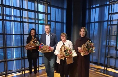 Fulltrúar sveitarfélaganna sem hlutu viðurkenningu árið 2024