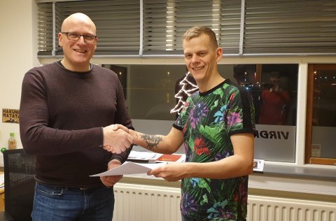 Hilmar Egill Sveinbjörnsson formaður GVS og Matthías Freyr Matthíasson Íþrótta- og tómstundafulltrúi…